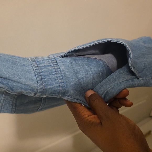 LOFT Light Blue Denim Romper Size 6 - Picture 7 of 10